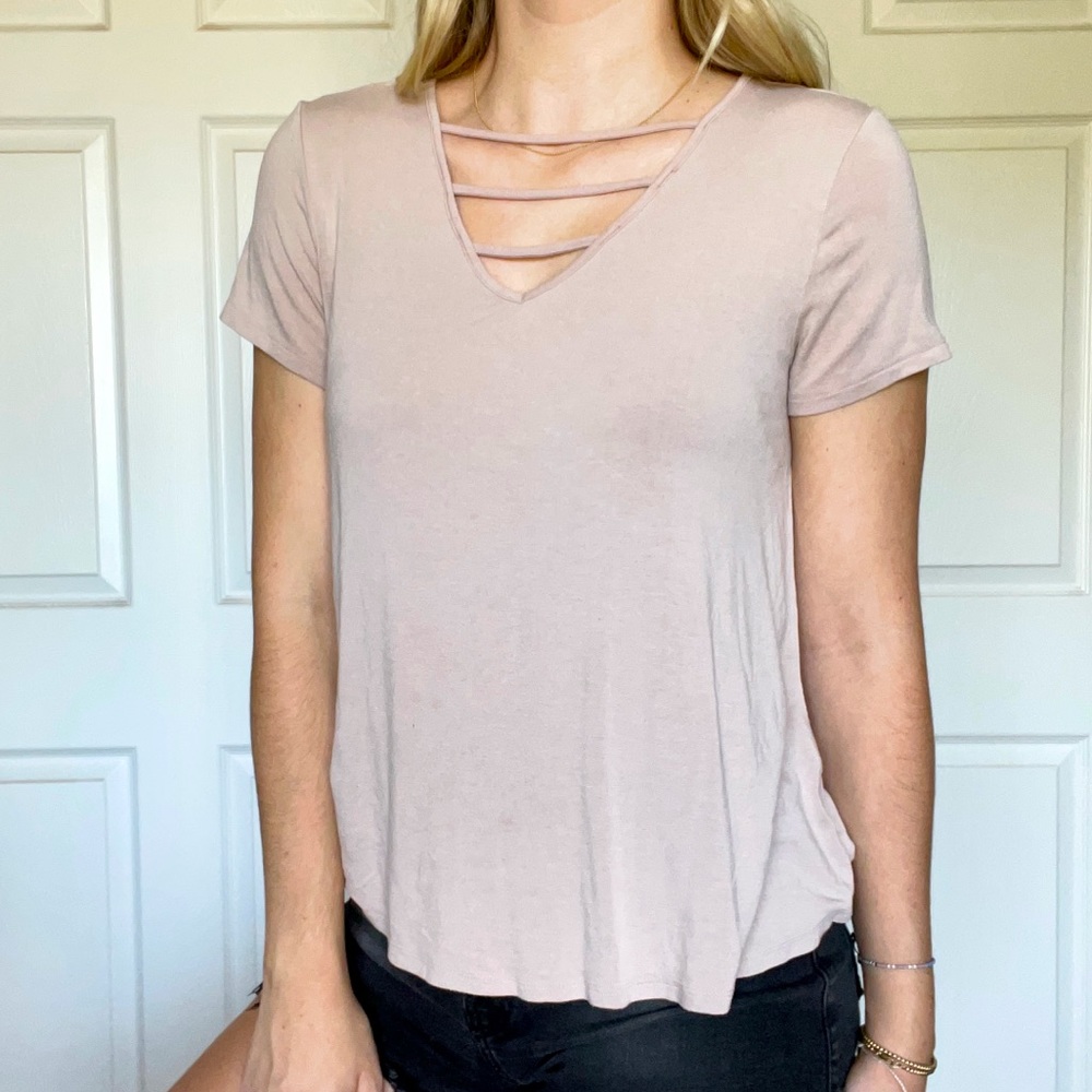 Tan Color T-shirt with minor details